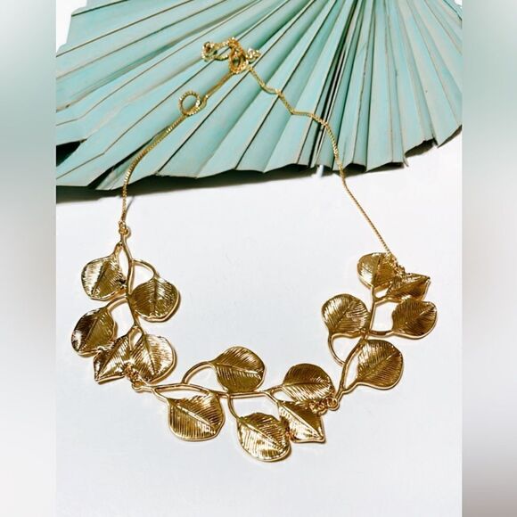 Zara Golden Leaf Necklace - Picture 2 of 3